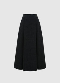 Exclusive Leo Lin Rafaela Tweed Maxi Skirt - Ebony