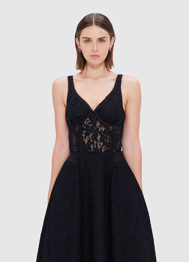 Exclusive Leo Lin Alexis Lace Bodysuit - Ebony