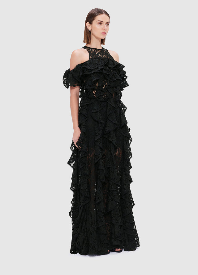 Exclusive Leo Lin Lori Lace Maxi Dress - Ebony