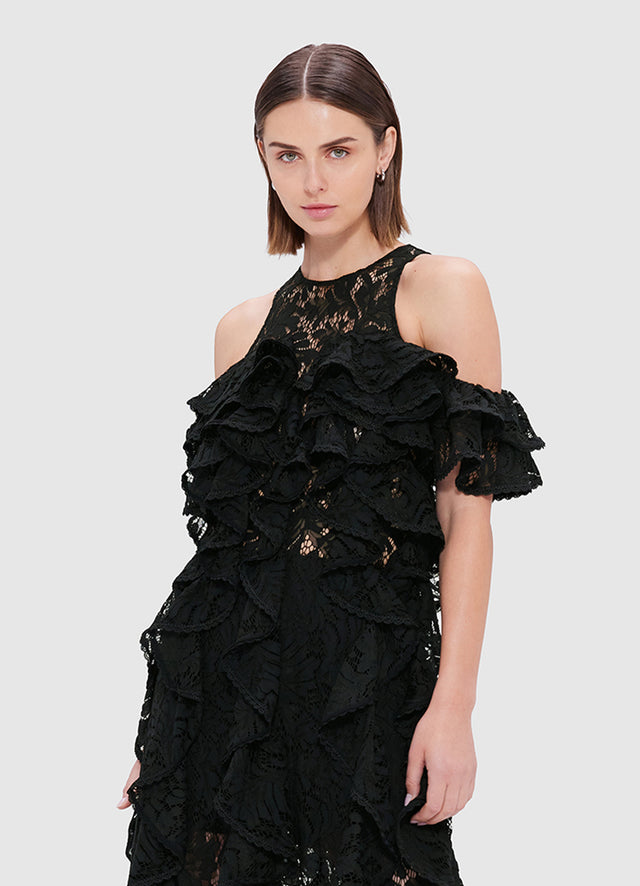 Exclusive Leo Lin Lori Lace Maxi Dress - Ebony