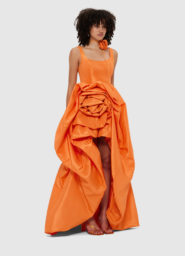 Exclusive Leo Lin Illiana Rose Gown - Tangerine