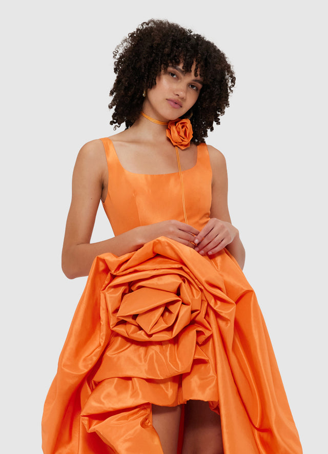 Exclusive Leo Lin Illiana Rose Gown - Tangerine