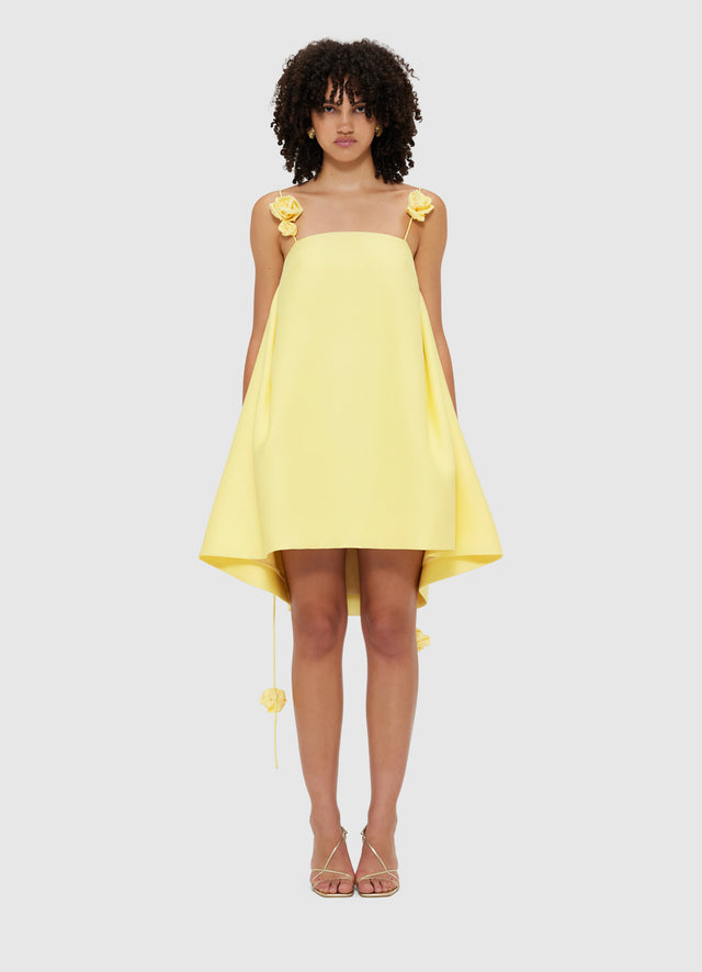 Exclusive Leo Lin Fiona Rose Mini Dress - Sorbet Yellow