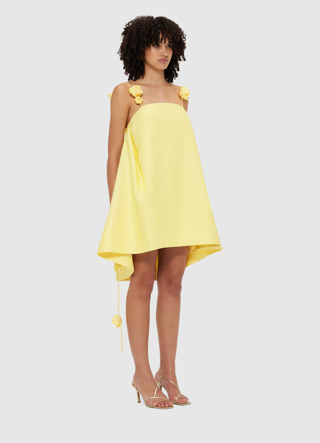 Exclusive Leo Lin Fiona Rose Mini Dress - Sorbet Yellow