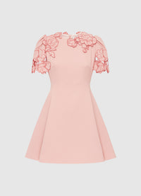 Exclusive Leo Lin Elyse Appliqué Short Sleeve Mini Dress - Light Rose