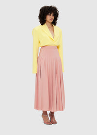 Exclusive Leo Lin Tori Pleated Maxi Skirt - Light Rose