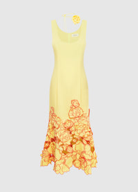 
Exclusive Leo Lin Emily Appliqué Midi Dress - Sorbet Yellow