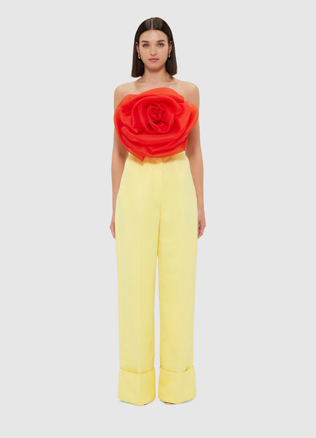 Exclusive Leo Lin Bloom Rose Bustier Top - Scarlet