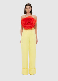 Exclusive Leo Lin Bloom Rose Bustier Top - Scarlet