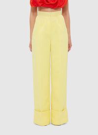 Exclusive Leo Lin Ellis Wide Leg Pants - Sorbet Yellow