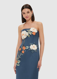 Exclusive Leo Lin Rayna Appliqué Floral Bustier Maxi Dress - Pear Blossom