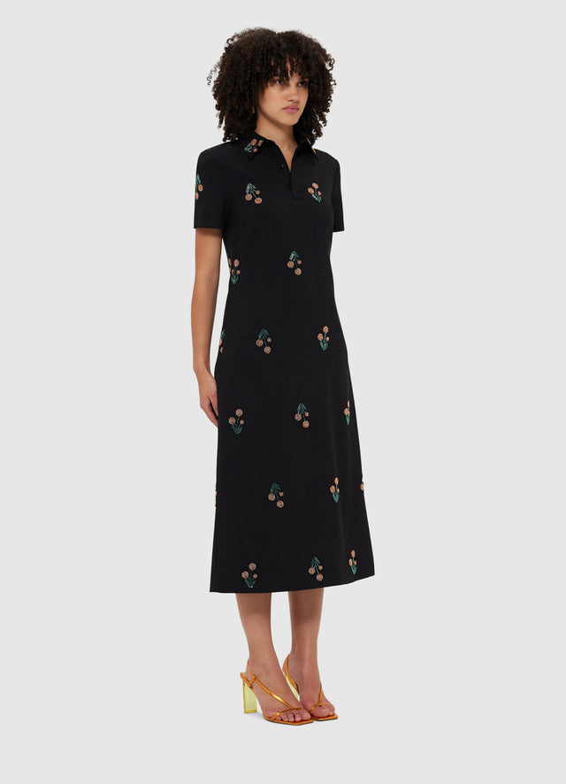 Exclusive Leo Lin Nadene Embellished Shirt Midi Dress - Wildflower Beading