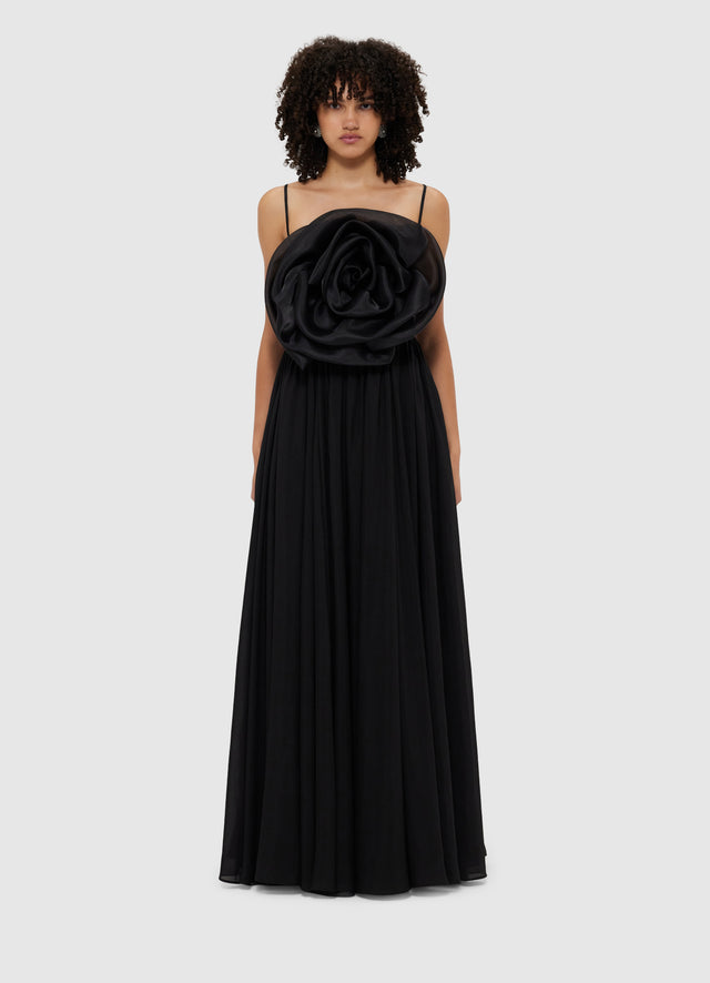 Exclusive Leo Lin Bloom Rose Maxi Dress - Ebony