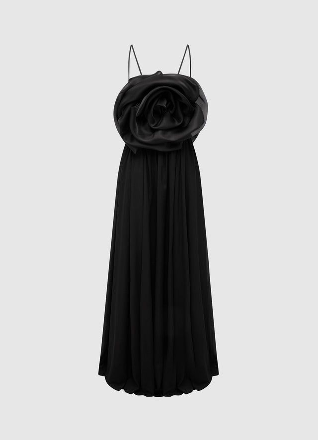 Exclusive Leo Lin Bloom Rose Maxi Dress - Ebony