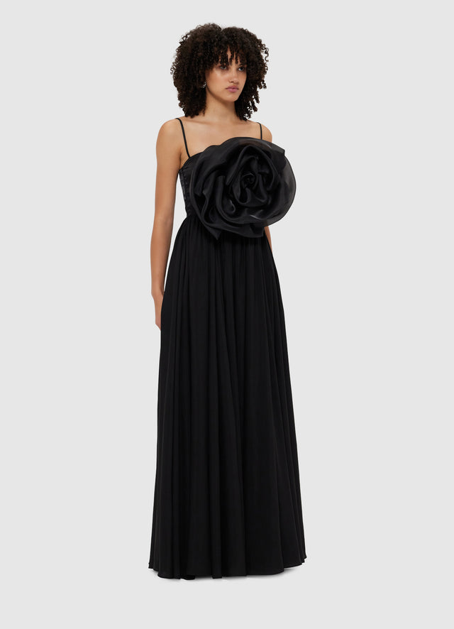 Exclusive Leo Lin Bloom Rose Maxi Dress - Ebony