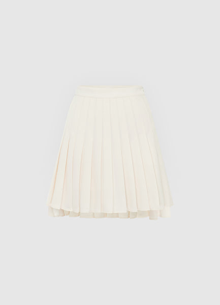 Exclusive Leo Lin Willa Pleated Mini Skirt in Vanilla