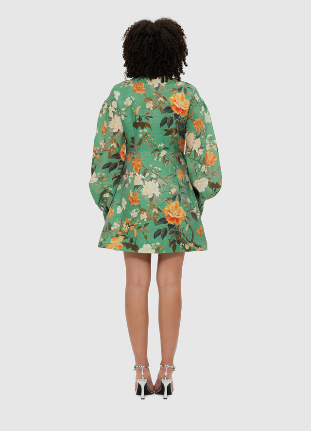 Exclusive Leo Lin Juliana Shirt Mini Dress - Camelia Print