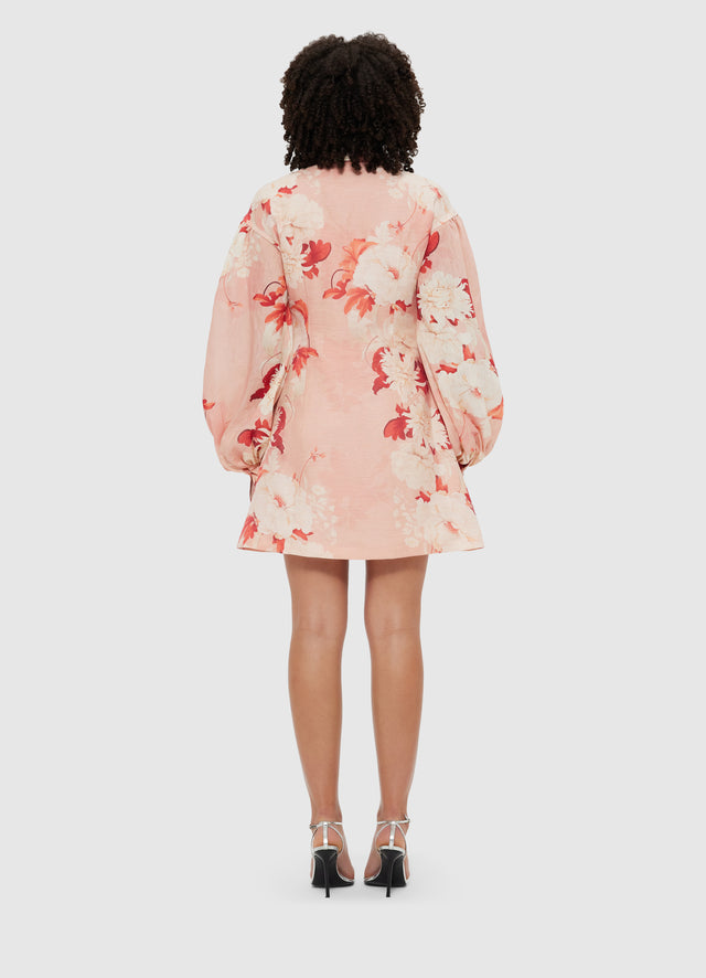 Exclusive Leo Lin Juliana Shirt Mini Dress - Peony Print