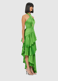 Exclusive Leo Lin Naomi Asymmetric Halterneck Dress in Tropical