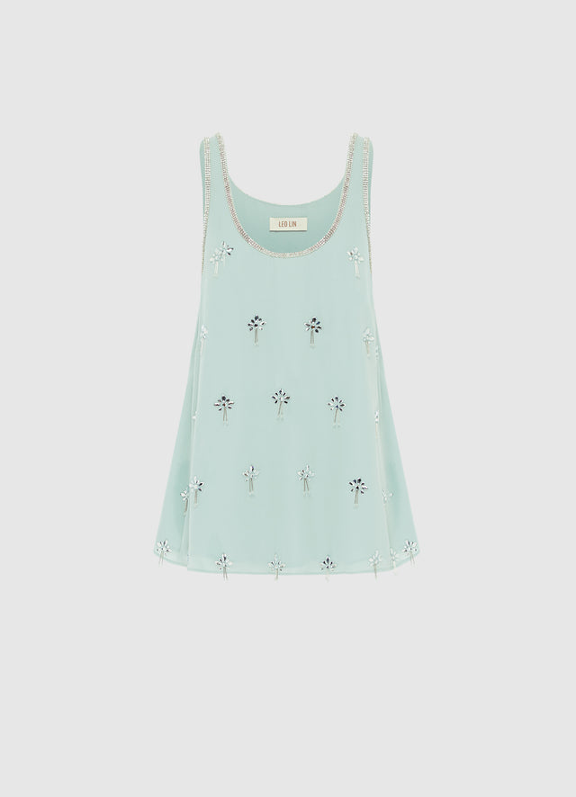 Exclusive Leo Lin Helaine Embellished Top in Pistachio