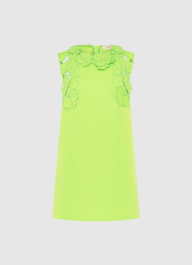 Exclusive LEO LIN Blair Appliqué Mini Dress in Lime