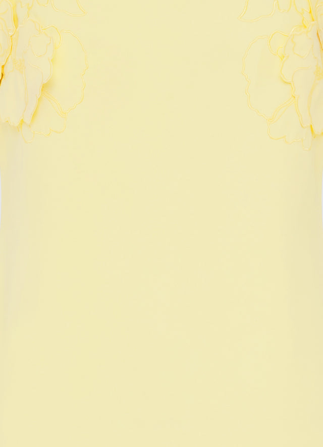 Exclusive Leo Lin Solene Appliqué Maxi Dress in Sorbet Yellow