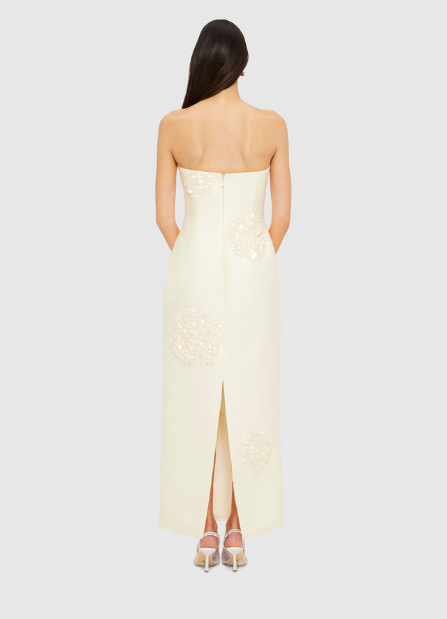 Exclusive Leo Lin Rayna Embellished Bustier Maxi Dress in Cream