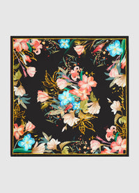 Large Silk Scarf - Opulent Print in Mystic Rich text editor