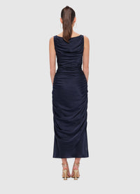 Exclusive Leo Lin Laura Midi Dress in Oxford Blue