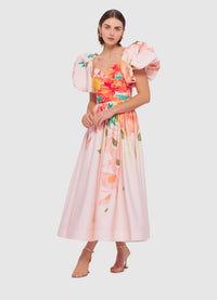 Exclusive Leo Lin Maevis Midi Dress in Euphoria Print