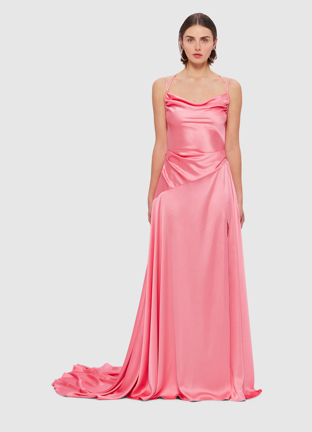 Exclusive Leo Lin Melodie Gown in Watermelon