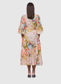 Nellie Midi Dress - Opulent Print in Blush