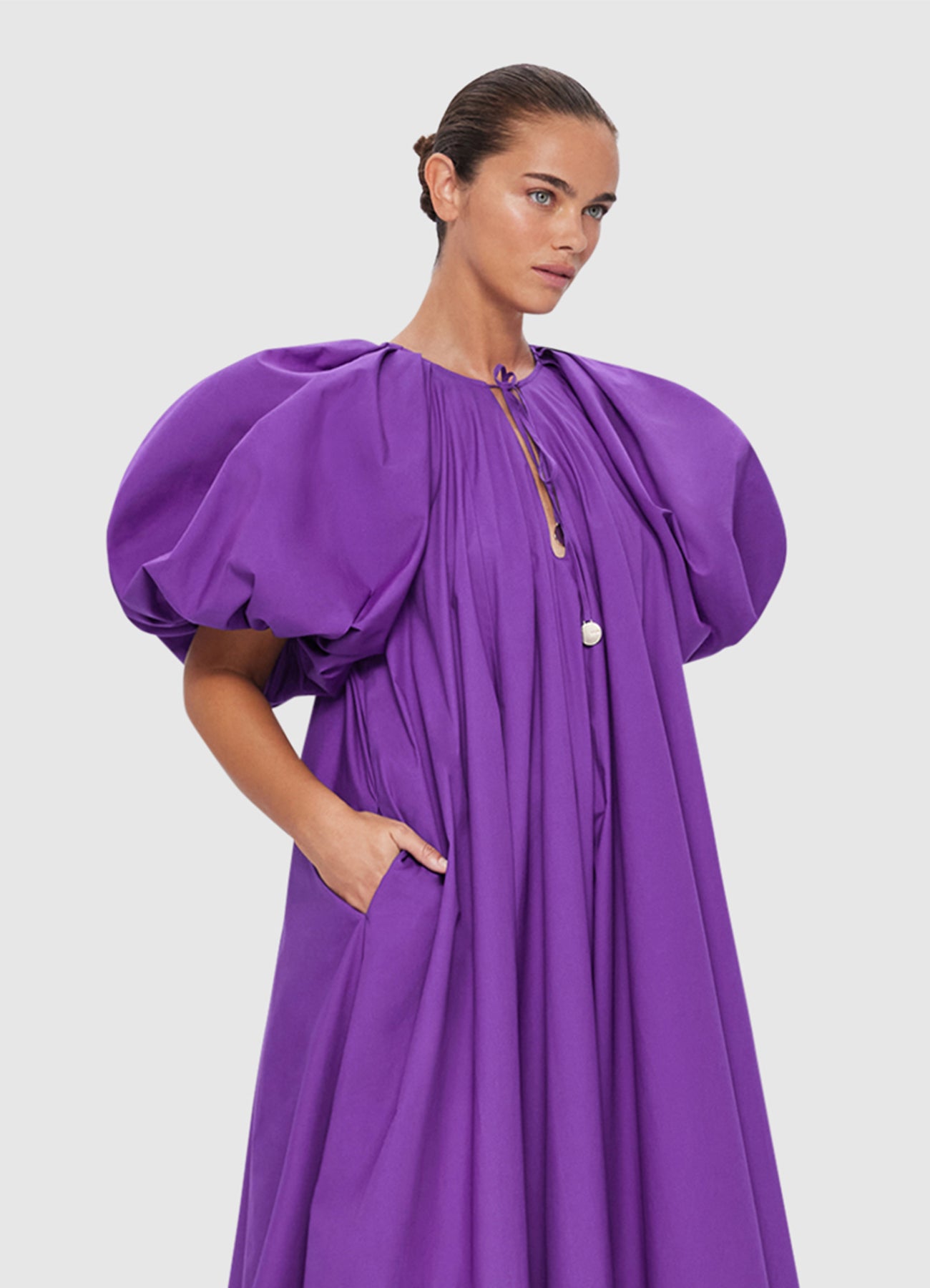 Noelle Bishop Sleeve Dress - Eminence | LEO LIN® Official Website
