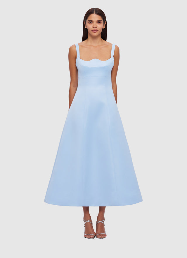 Exclusive Leo Lin Odette Midi Dress - Sky Blue