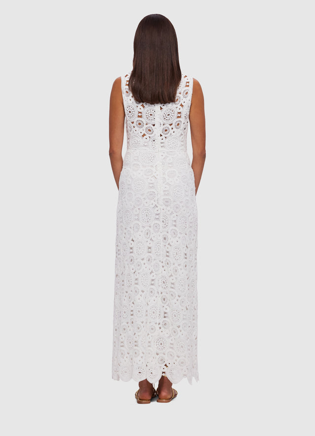 Exclusive Leo Lin Serena Crochet Midi Dress in Snow