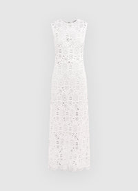 Exclusive Leo Lin Serena Crochet Midi Dress in Snow