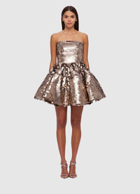 Skye Sequin Bustier Mini Dress - Gold