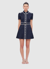 Exclusive Leo Lin Spencer Shirt Mini Dress in Oxford Blue