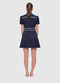 Exclusive Leo Lin Spencer Shirt Mini Dress in Oxford Blue