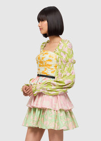 Holly Long Sleeve Mini Dress - Anemone Splice Print