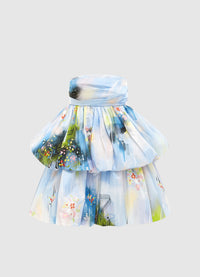 Daphne Strapless Bubble Dress - Willow Print