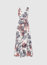 Elodie V Neck Maxi Dress - Harmony Print in Ming