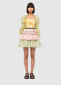 Holly Long Sleeve Mini Dress-Anemone Splice Print