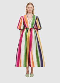 Fortune Stripe Midi Dress