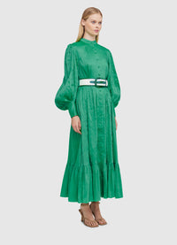Viridian Silk Linen Dress