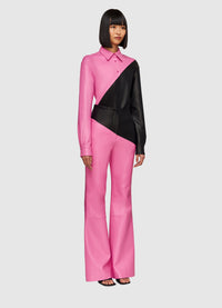 Lizzy Leather Fitted Pants - Pink/Black