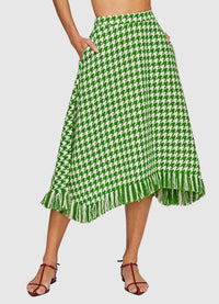 Lola Tweed Wrap Midi Skirt - Emerald