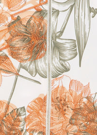 Marlene Embroidered Sleeveless Tie Back Midi Dress - Harmony Print in Kumquats