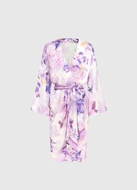 Sakura Wrap Dress - Camellia Print in Mauve
