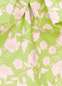 Sofia Bow Mini Dress-Anemone Print in Mint